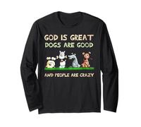 Dio è Fantastico I Cani Sono bravi e Le Persone Sono pazze Maglia a Manica