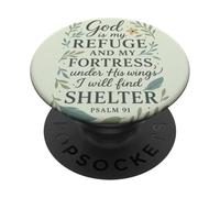 Dio è il mio rifugio e il mio rifugio fortezza Salmo 91 PopSockets PopGrip Adesivo