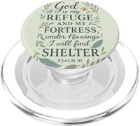 Dio è il mio rifugio e il mio rifugio fortezza Salmo 91 PopSockets PopGrip per MagSafe