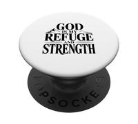 Dio è il mio rifugio e la forza citazione ispiratrice PopSockets PopGrip Adesivo