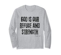 Dio è Il Nostro rifugio e Forza Salmo 46:1 Bibbia Fede Maglia a Manica