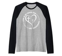 Dio è la mia Roccia e salvezza Design Cristiano Maglia con Maniche Raglan