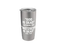 "Dio è morto" -Nietzsche 1883 ("Nietzsche è morto" -Dio) Bicchiere termico in acciaio inox doppia parete