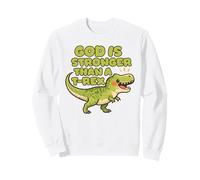 Dio è più Forte di Un Trex Cute Dino Kids Christianity Felpa