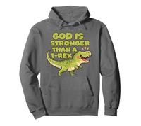 Dio è più Forte di Un Trex Cute Dino Kids Christianity Felpa con Cappuccio