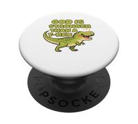 Dio è più forte di un Trex Cute Dino Kids Christianity PopSockets PopGrip Adesivo