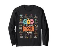Dio è più Grande affermazioni Positive Religioso Cristiano Maglia a Manica