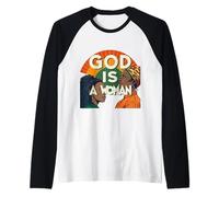 Dio è una donna Empowerment afrocentrico Arte Orgoglio femminista Maglia con Maniche Raglan