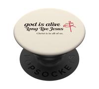 Dio è vivo - Lunga vita a Gesù - Cristo è in tutti noi PopSockets PopGrip Adesivo