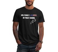 Dio, Famiglia, Patria in quest'ordine Charlie Kirk Maglietta Unisex Estiva a Maniche Corte
