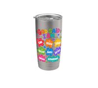 Dio ha detto che sono puzzle colorati affermazioni consapevolezza autismo Bicchiere termico in acciaio inox doppia parete