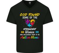 Dio Ha Trovato Mamme Autistiche ASD Maglietta In Cotone A V Per Uomo