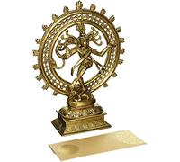 Dio indù divinità Shiva che balla Nataraja Natraj Scultura in ottone statua per la decorazione domestica Tempio Mandir 6 pollici