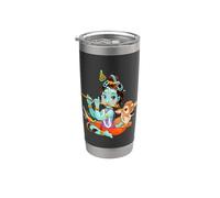 dio indù Signore Shri Krishna con una mucca e un uccello Bicchiere termico in acciaio inox doppia parete