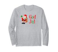 Dio Jul Svedese Buon Natale Babbo Natale Maglia a Manica
