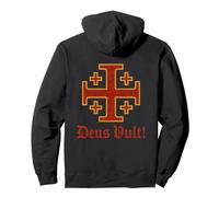Dio Lo Vuole! - Deus Vult - Croce di Gerusalemme Felpa con Cappuccio