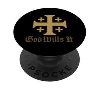 Dio lo vuole - Deus Vult - Croce di Gerusalemme PopSockets PopGrip Adesivo