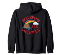 Dio Mantiene Le Sue promesse Simpatiche religiose Noahs Ark Felpa con Cappuccio