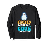 Dio Mi Ha Fatto Carino Posso Evitarlo Pinguino Divertente Maglia a Manica