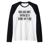 Dio Non Ci ha Dato Uno Spirito di Paura 2 Timoteo 1:7 Bibbia Maglia con Maniche Raglan