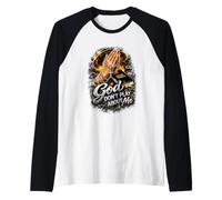 Dio Non Gioca su di Me Fede Cristiana ispiratrice Maglia con Maniche Raglan