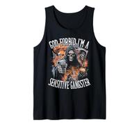 Dio Non Voglia Che io Sia Un Gangster sensibile Funny Bootleg Skeleton Canotta