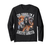 Dio Non Voglia Che io Sia Un Gangster sensibile Funny Bootleg Skeleton Maglia a Manica