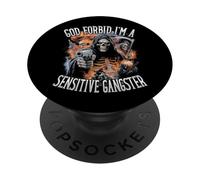 Dio non voglia che io sia un gangster sensibile Funny Bootleg Skeleton PopSockets PopGrip Adesivo