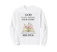 Dio scrive Ancora la Storia Cristiana Inspirational Speranza Fede Felpa