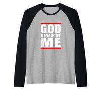 Dio sopra di Me Christian Hip Hop Fede Cristo è re Gesù Maglia con Maniche Raglan