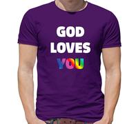 Dio Ti Ama - Maglietta Da Uomo - Lesbian LGBT Gay Bi Trans Religione Culto