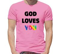 Dio Ti Ama - Maglietta Da Uomo - Lesbian LGBT Gay Bi Trans Religione Culto