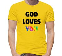 Dio Ti Ama - Maglietta Da Uomo - Lesbian LGBT Gay Bi Trans Religione Culto