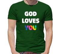 Dio Ti Ama - Maglietta Da Uomo - Lesbian LGBT Gay Bi Trans Religione Culto