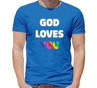 Dio Ti Ama - Maglietta Da Uomo - Lesbian LGBT Gay Bi Trans Religione Culto