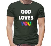 Dio Ti Ama - Maglietta Da Uomo - Lesbian LGBT Gay Bi Trans Religione Culto
