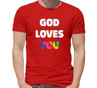 Dio Ti Ama - Maglietta Da Uomo - Lesbian LGBT Gay Bi Trans Religione Culto