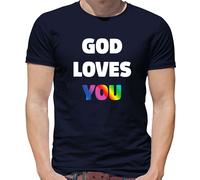 Dio Ti Ama - Maglietta Da Uomo - Lesbian LGBT Gay Bi Trans Religione Culto