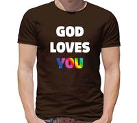 Dio Ti Ama - Maglietta Da Uomo - Lesbian LGBT Gay Bi Trans Religione Culto