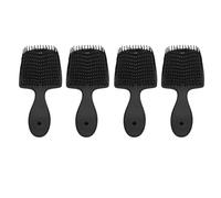 Dioche 4 Pezzi Spazzole Scavate Massaggio del Cuoio Capelluto Scava Fuori Pettine Capelli Districanti Pettini per Styling Nero Salone Professionale Toelettatura Domestica Materiale ABS
