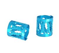 Dioche 5 Pezzi TrecciaPerline Colorate per Intrecciare i Capelli Anelli Strumenti per la Decorazione del Polsino | Perline per Capelli in Alluminio Resistente per Dreadlocks e Trecce | 7 Colori (BLUE)