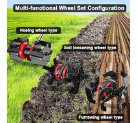 Dioche Accessorio per Tosaerba Accessorio per Tagliaerba Multifunzionale per Tosaerba con Lame Intercambiabili - Zappatura, Solco, Ruota per Allentare Il Terreno per Giardinaggio e Agricoltura