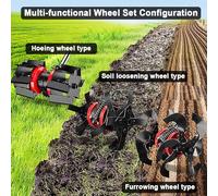 Dioche Accessorio per Tosaerba Accessorio per Tagliaerba Multifunzionale per Tosaerba con Lame Intercambiabili - Zappatura, Solco, Ruota per Allentare Il Terreno per Giardinaggio e Agricoltura