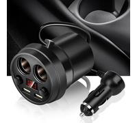 Dioche Caricabatteria da Auto Doppio USB CiCup da 12 V - Accendisigari Multifunzionale per Telefoni e Tablet - Ricarica Rapida 3,1 A con Monitoraggio della Tensione in Tempo Reale - Adattamento