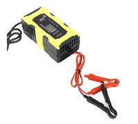 Dioche Caricabatteria per Auto 12V 6A Manutentore Caricabatteria Automatico Intelligente con Display LCD Riparazione a Impulsi per Auto Moto SUV Camion Giallo 168x81x64mm (Spina europea)