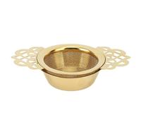 Dioche Colino da tè Dorato Filtro da tè in Acciaio Inossidabile 304 con Base Isolata e Imbuto per Fine Adatto per Preparare Tutti i di Design Classico in oro. (Colore oro stile fiore)