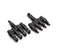 Dioche Connettori a T per Connettori Solari Ramificati per Connessione Parallela tra Pannelli Solari - Cavo Maschio Femmina Impermeabile IP67 14AWG-10AWG - Durevole e Facile da Installare (Black #-4)
