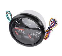 Dioche Contagiri Elettrico Indicatore Pressione Olio Indicatore Temperatura 6000 Giri/min 0-150 PSI 100-250 ℉ per Camion Yacht con 7 Colori Retroilluminati (Quadrante nero lunetta nera)