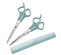 Dioche Forbici per Tagliare i Capelli, Cesoie in Acciaio Inossidabile con Manico in PP per Taglio di Capelli Domestico e Uso in Salone (Carta YJ006 Blu nordico)