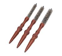 Dioche Hair Mini Roller Set di Pennelli per Ciuffo Mini Roller 3 Pezzi per Capelli Sottili | Pettine per Acconciature con Manico in Legno | Spazzola a Spirale Portatile per Capelli Ondulati e Ricci